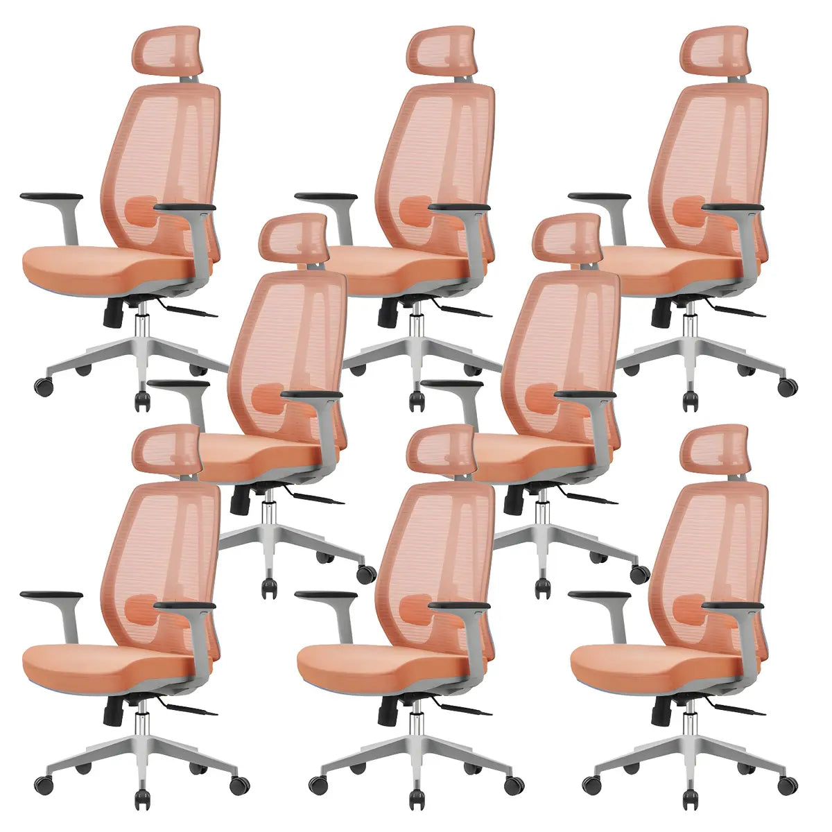 Modern Fabric Adjustable Wheels Ergonomic Office Chair Image - 22