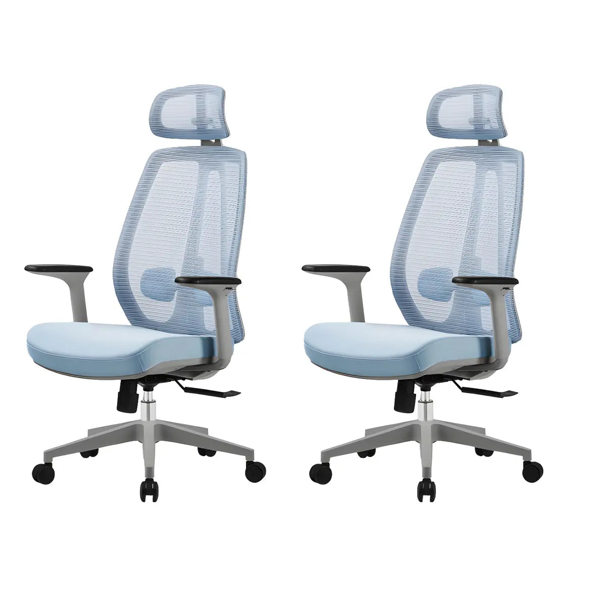 Modern Fabric Adjustable Wheels Ergonomic Office Chair Image - 4