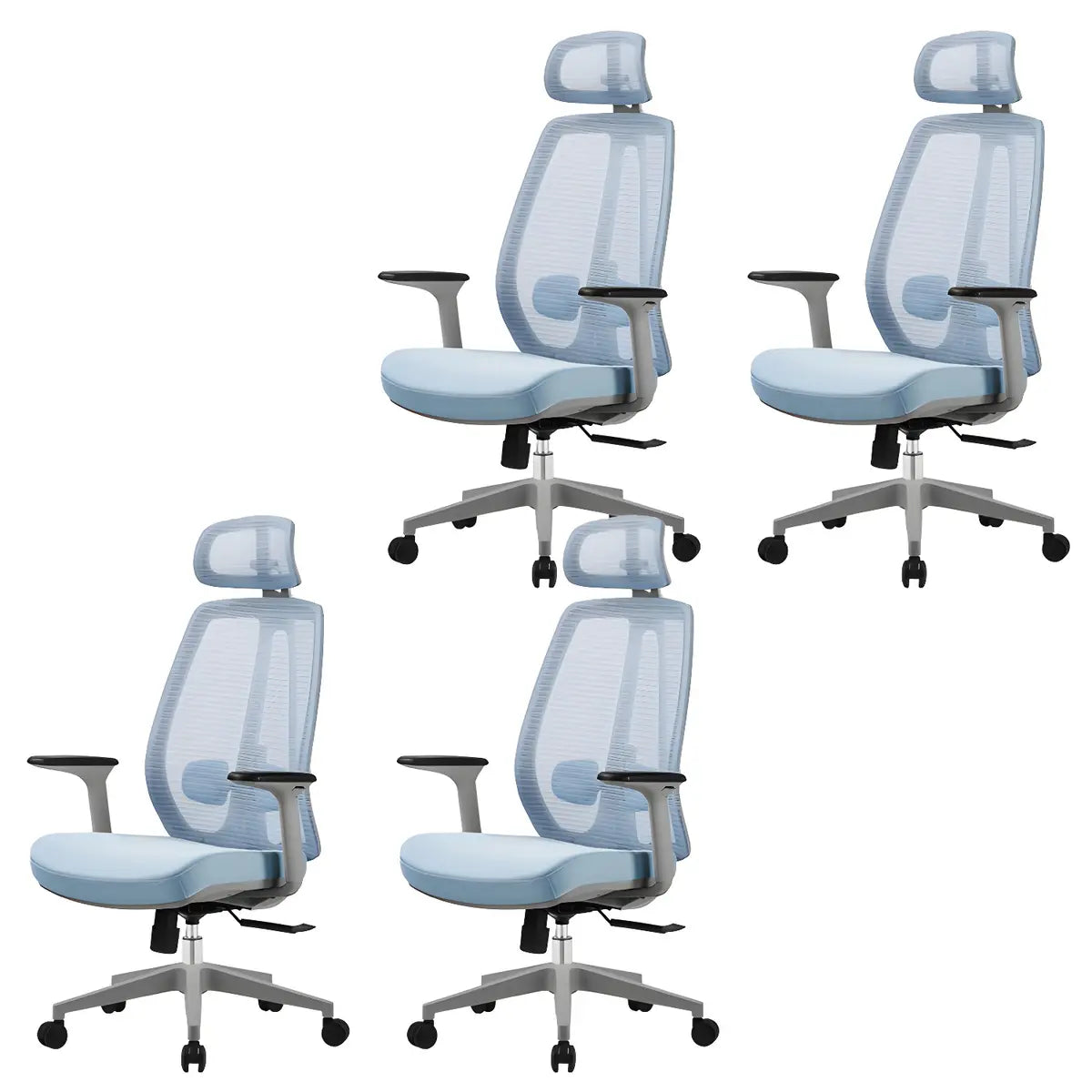 Modern Fabric Adjustable Wheels Ergonomic Office Chair Image - 5