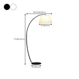 Modern Fabric Barrel Arched Standing Floor Lamp #size