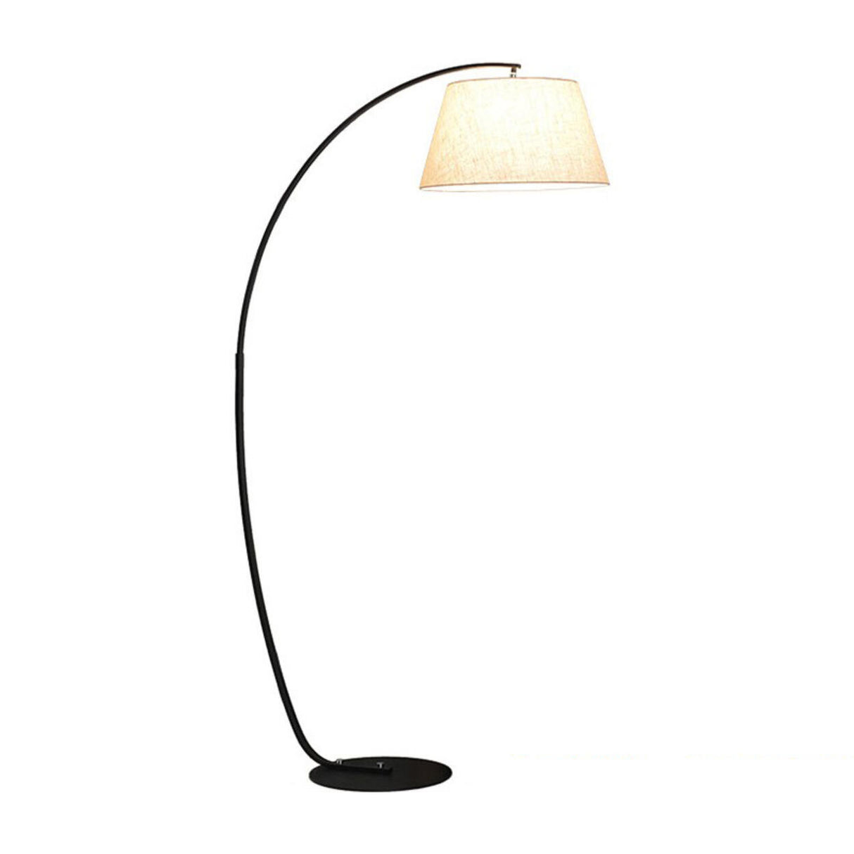 Modern Fabric Barrel Arched Standing Floor Lamp Image - 5