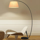 Modern Fabric Barrel Arched Standing Floor Lamp Image - 6