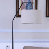 Modern Fabric Barrel Living Room Metal Floor Lamp Image - 13