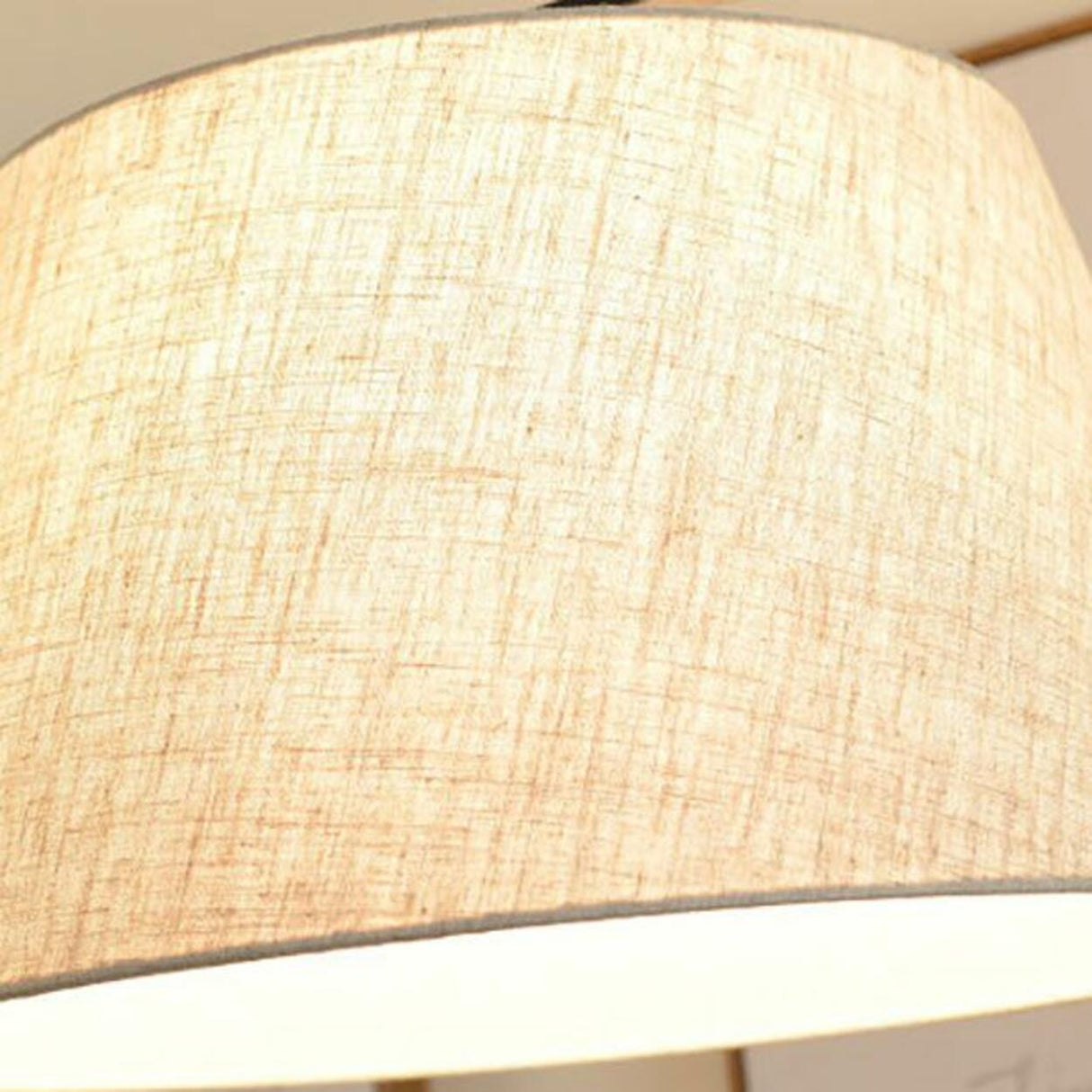 Modern Fabric Barrel Shade Curved Metal Floor Lamp Image - 12