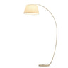 Modern Fabric Barrel Shade Curved Metal Floor Lamp Image - 3