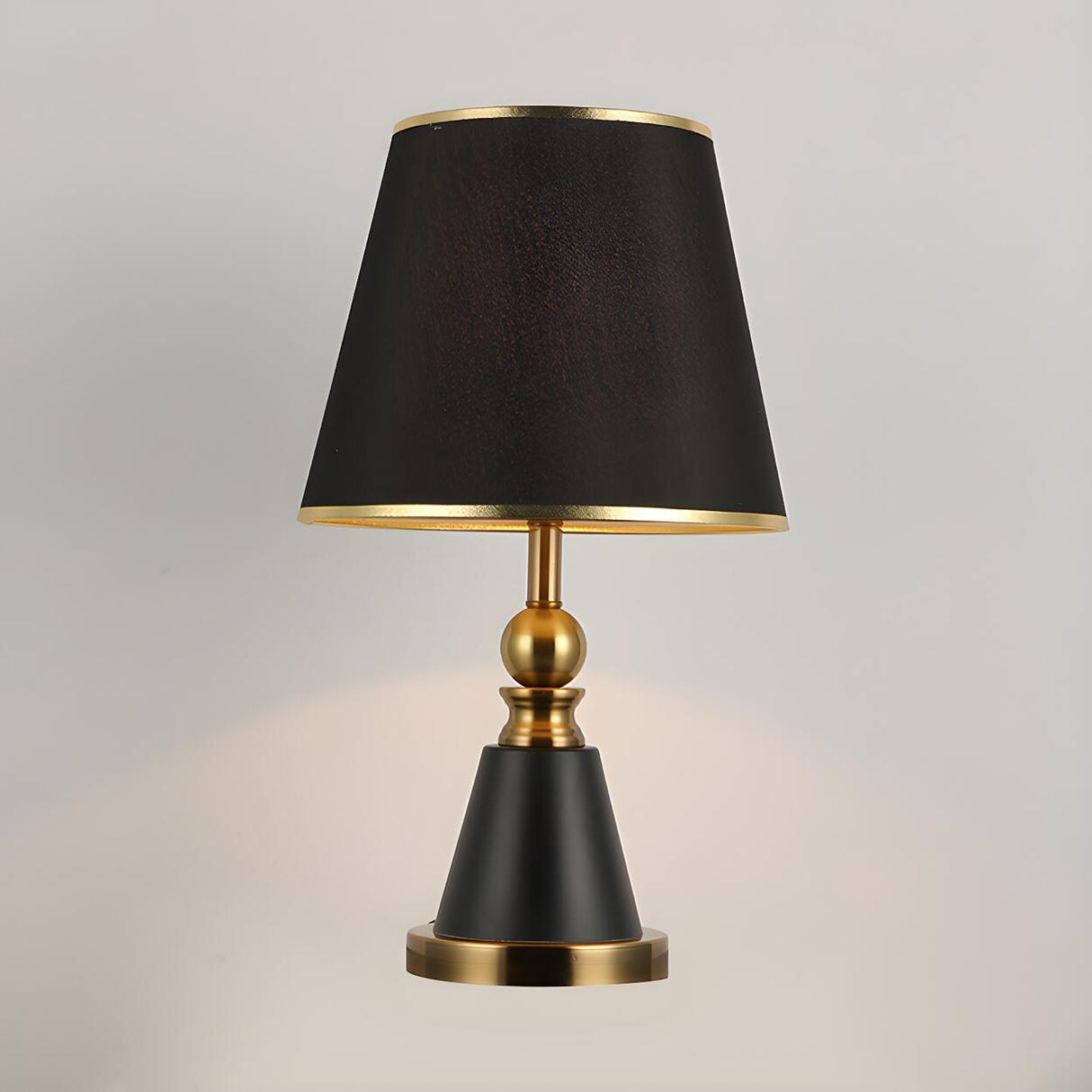 Modern Fabric Cylinder Shade Conical Base Table Lamp Image - 5