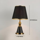 Modern Fabric Cylinder Shade Conical Base Table Lamp Image - 6