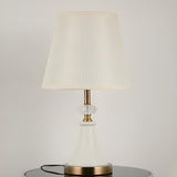 Modern Fabric Cylinder Shade Conical Base Table Lamp Image - 8