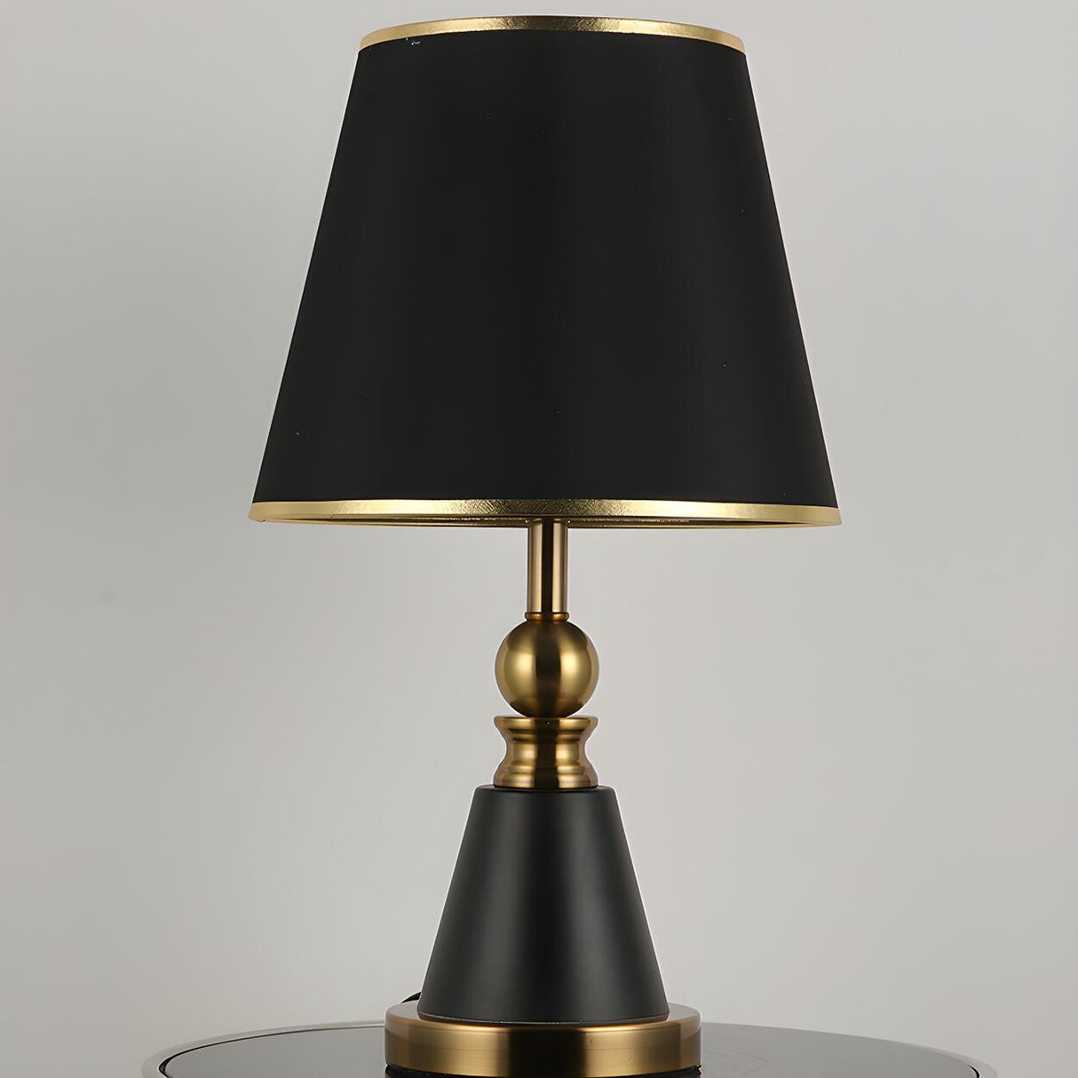 Modern Fabric Cylinder Shade Conical Base Table Lamp Image - 9