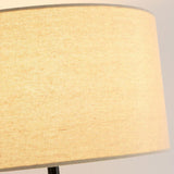 Modern Fabric Drum Gold and Black Metal Floor Lamp Image - 13