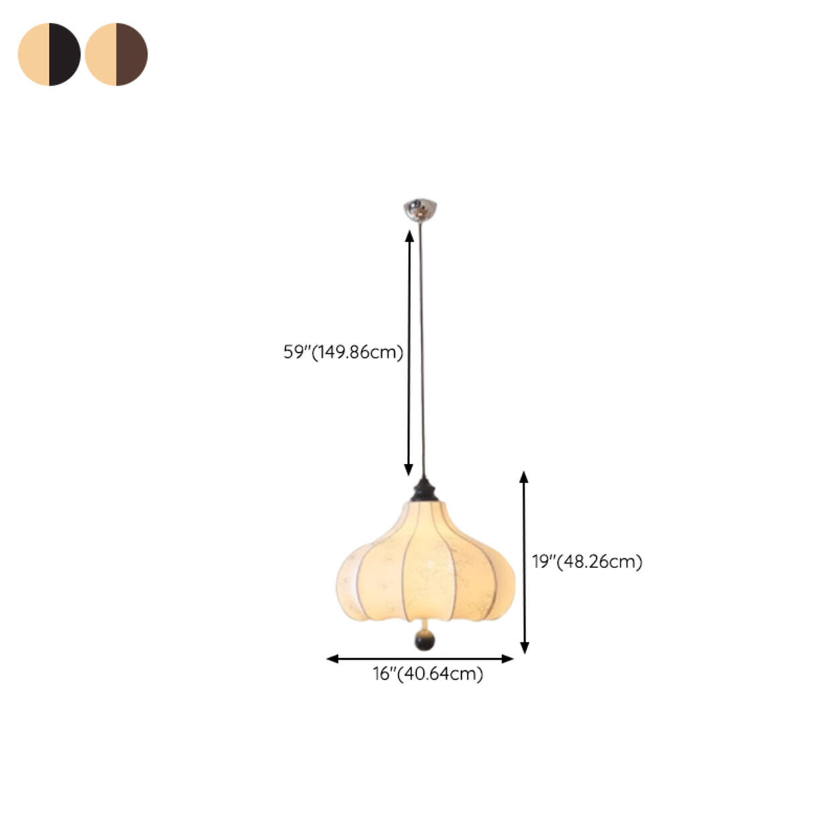 Modern Fabric Lantern Chandelier Adjustable Height Image - 17