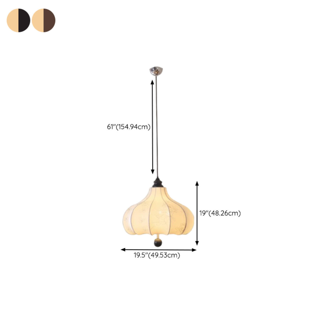 Modern Fabric Lantern Chandelier Adjustable Height Image - 18