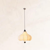 Modern Fabric Lantern Chandelier Adjustable Height Image - 2