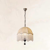 Modern Fabric Lantern Chandelier Adjustable Height Image - 3