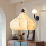 Modern Fabric Lantern Chandelier Adjustable Height Image - 4