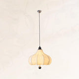 Modern Fabric Lantern Chandelier Adjustable Height Image - 5