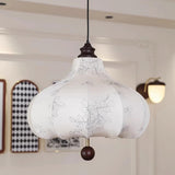 Modern Fabric Lantern Chandelier Adjustable Height Image - 6