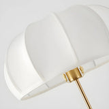 Modern Fabric White Dome and Green Pole Floor Lamp Image - 4