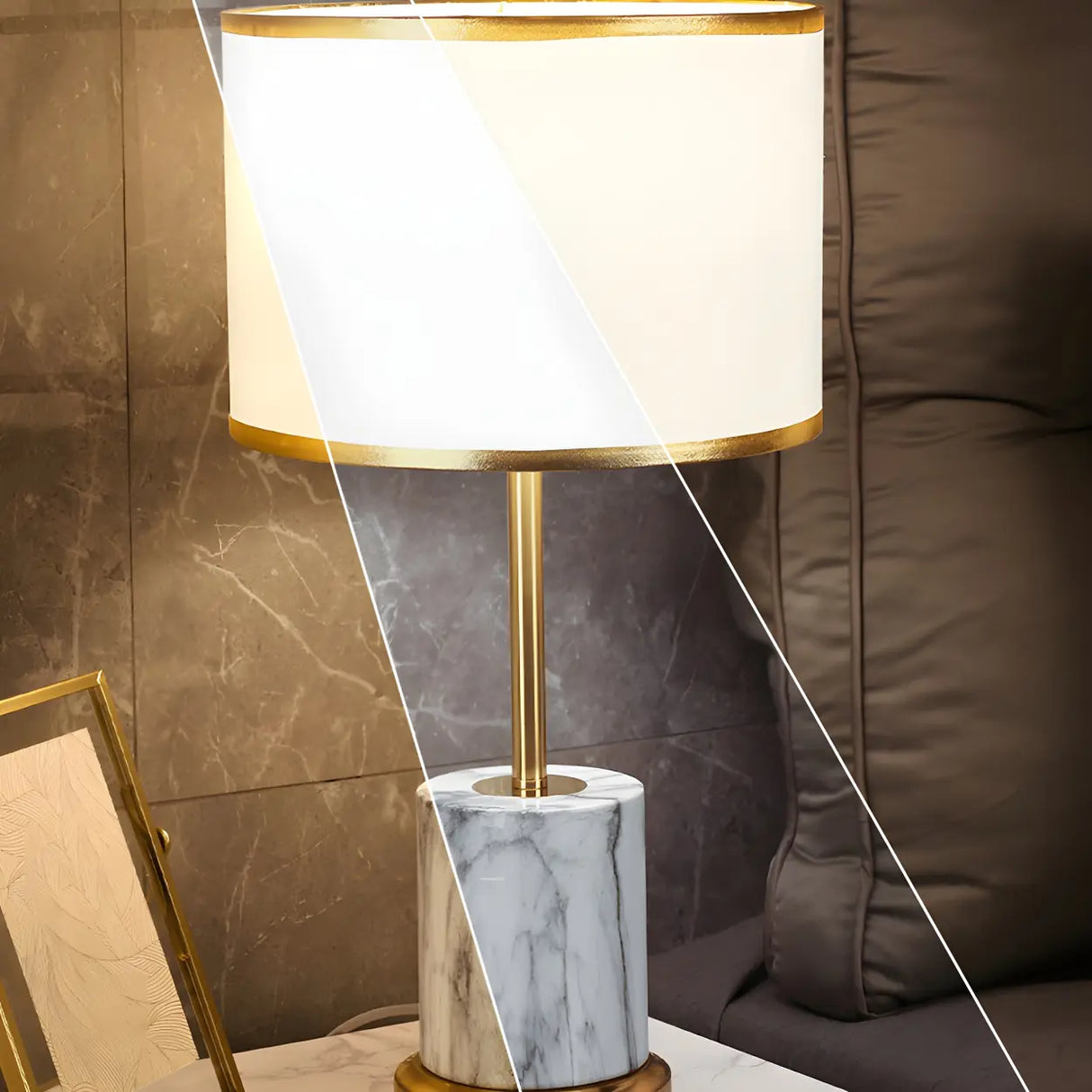 Modern Fashionable Black Cylindrical Metal Table Lamp Image - 12