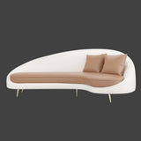 Modern Faux Leather Upholstered Right-Arm Chaise Image - 13