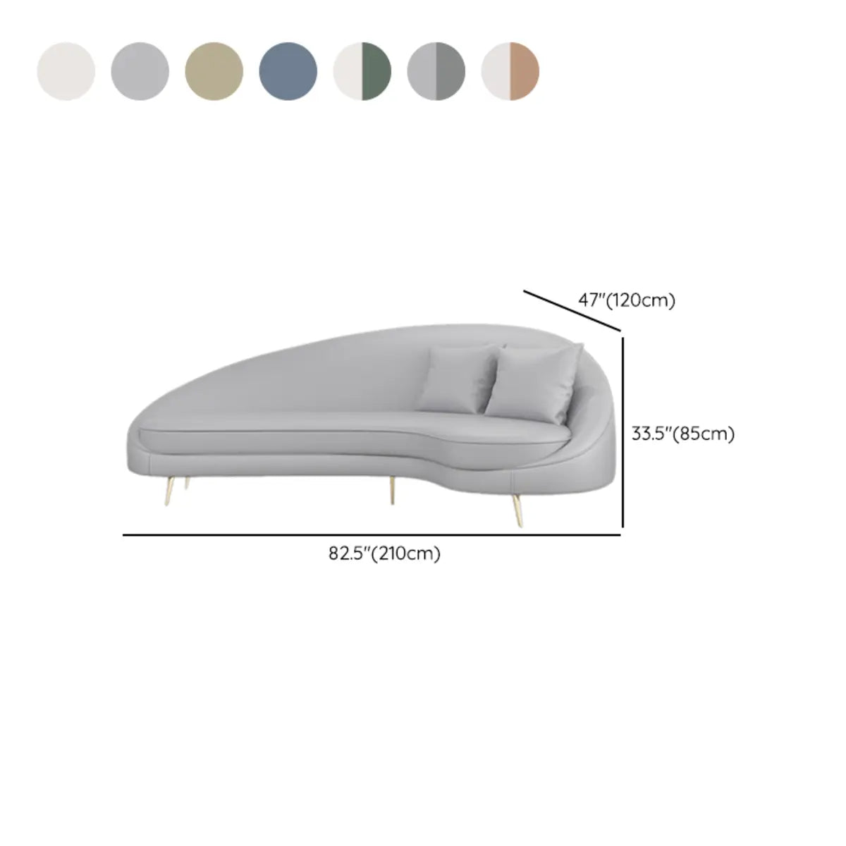 Modern Faux Leather Upholstered Right-Arm Chaise 