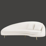 Modern Faux Leather Upholstered Right-Arm Chaise Image - 2