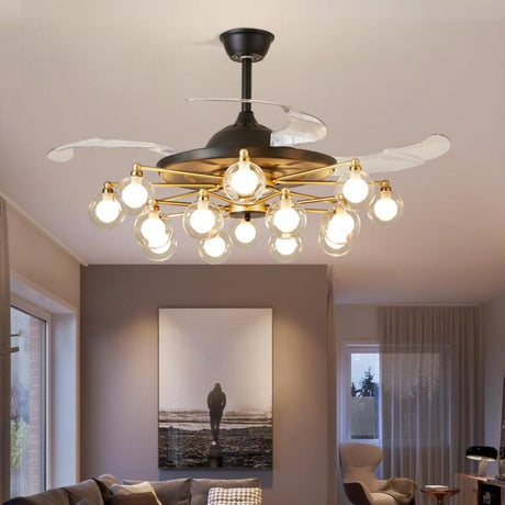 Modern Firefly Chandelier Fan with Multiple Lights Image - 1