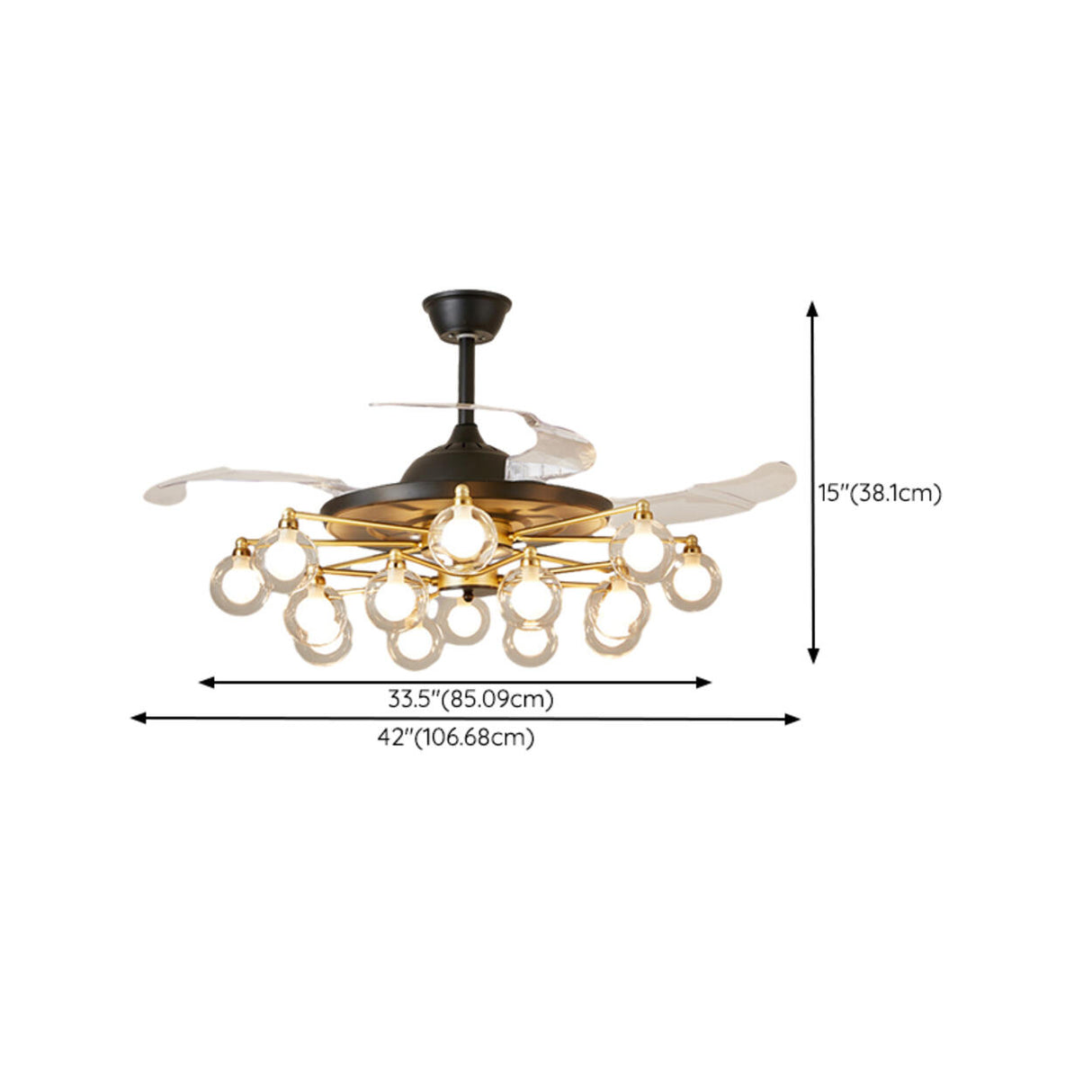 Modern Firefly Chandelier Fan with Multiple Lights Image - 12