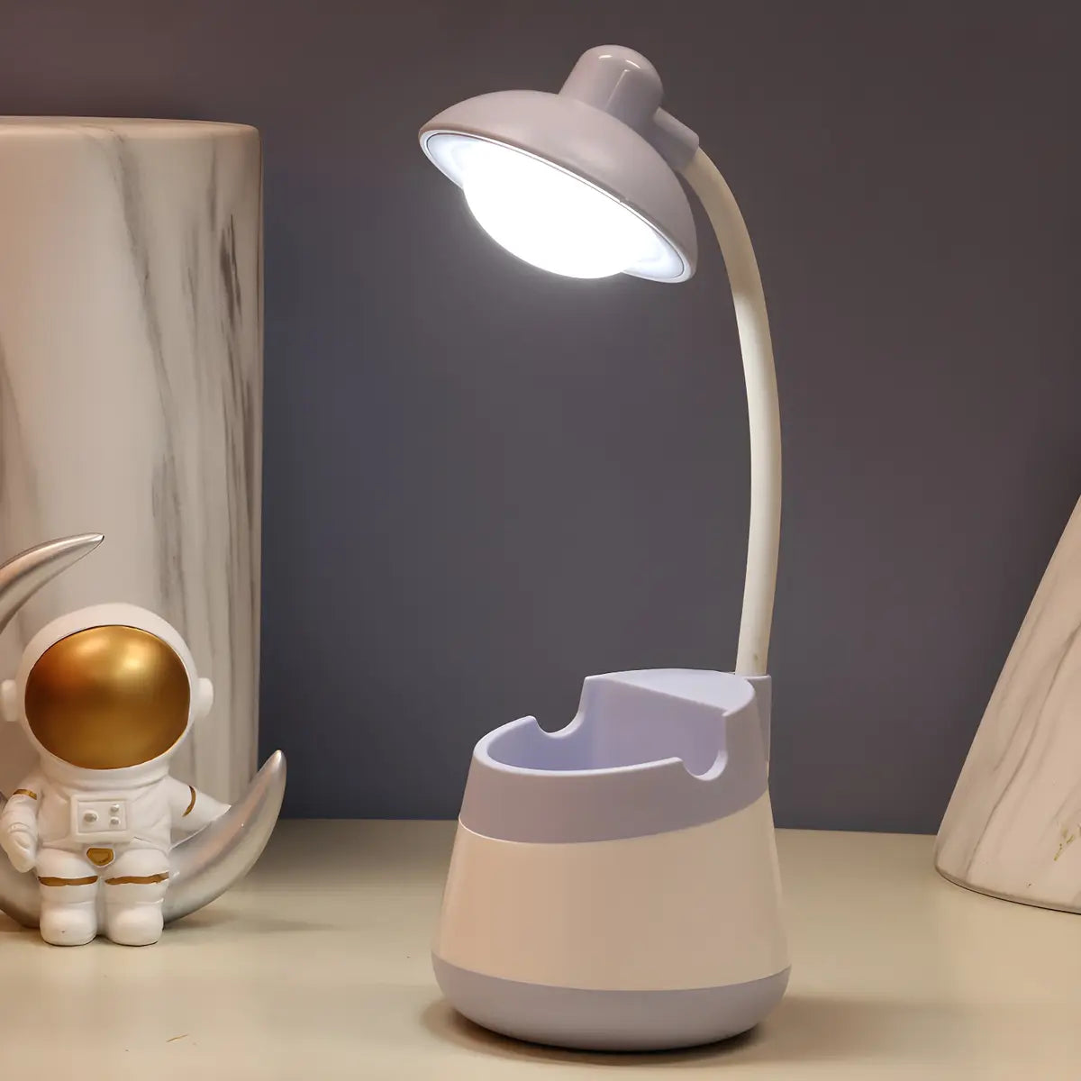 Modern Flexible Desk Lamp with USB Charging, 9 Inch Image - 13