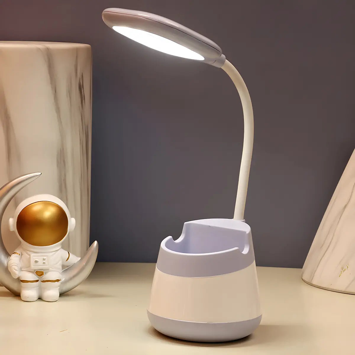 Modern Flexible Desk Lamp with USB Charging, 9 Inch Image - 17