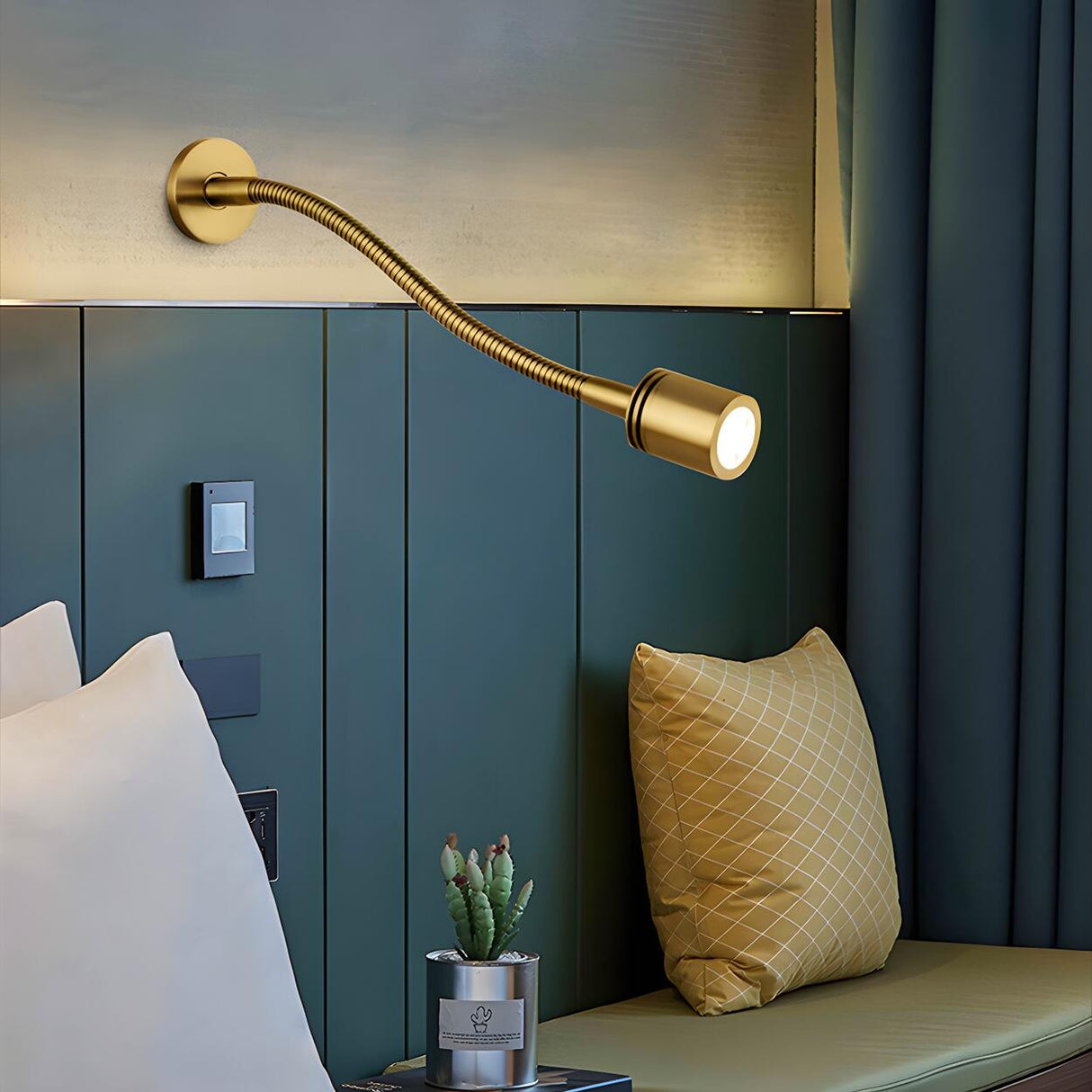 Modern Flexible Gooseneck Gold LED Metal Wall Sconce Image - 19