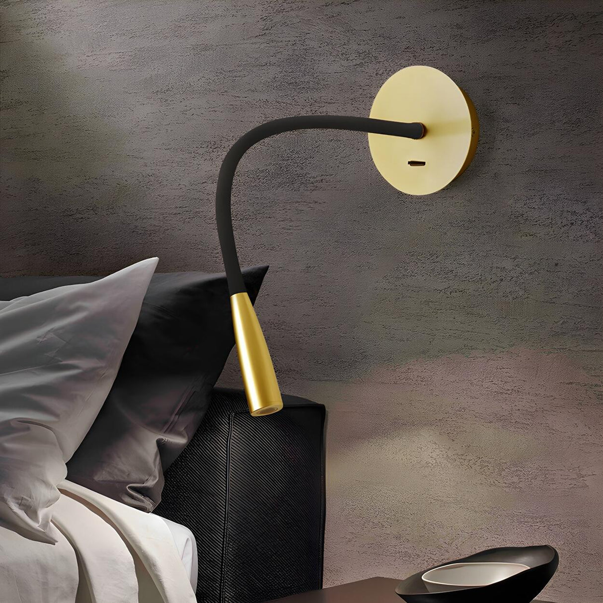 Modern Flexible Gooseneck Gold LED Metal Wall Sconce Image - 3