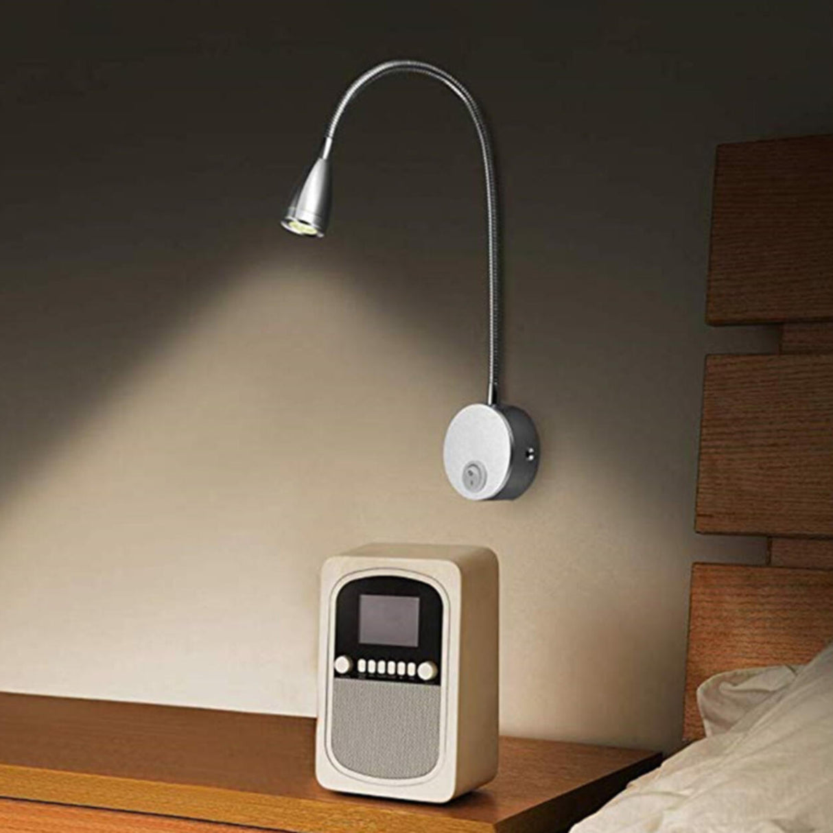 Modern Flexible Sliver LED Reading Wall Lamp Image - 3