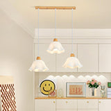 Modern Floral Acrylic Triple Pendant Light Adjustable Cord Image - 1