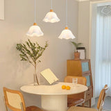 Modern Floral Acrylic Triple Pendant Light Adjustable Cord Image - 4