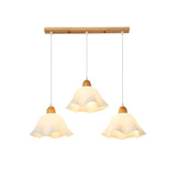 Modern Floral Acrylic Triple Pendant Light Adjustable Cord Image - 5