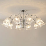 Modern Floral Clear Glass Living Room Chandelier Image - 10