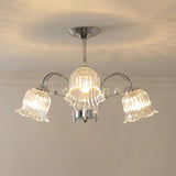 Modern Floral Clear Glass Living Room Chandelier Image - 13