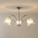 Modern Floral Clear Glass Living Room Chandelier Image - 2