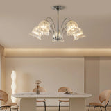 Modern Floral Clear Glass Living Room Chandelier Image - 7