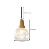 Modern Floral Pattern Dome Clear Glass Pendant Light #size