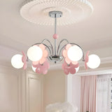 Modern Floral Pendant Light Pink Bedroom Chandelier Image - 4