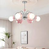 Modern Floral Pendant Light Pink Bedroom Chandelier Image - 6