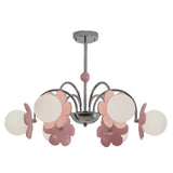 Modern Floral Pendant Light Pink Bedroom Chandelier Image - 7