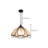 Modern Floral Petal Wooden Pendant Light Fixed Wiring #size