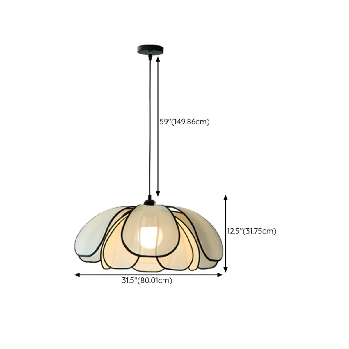 Modern Floral Petal Wooden Pendant Light Fixed Wiring Image - 12