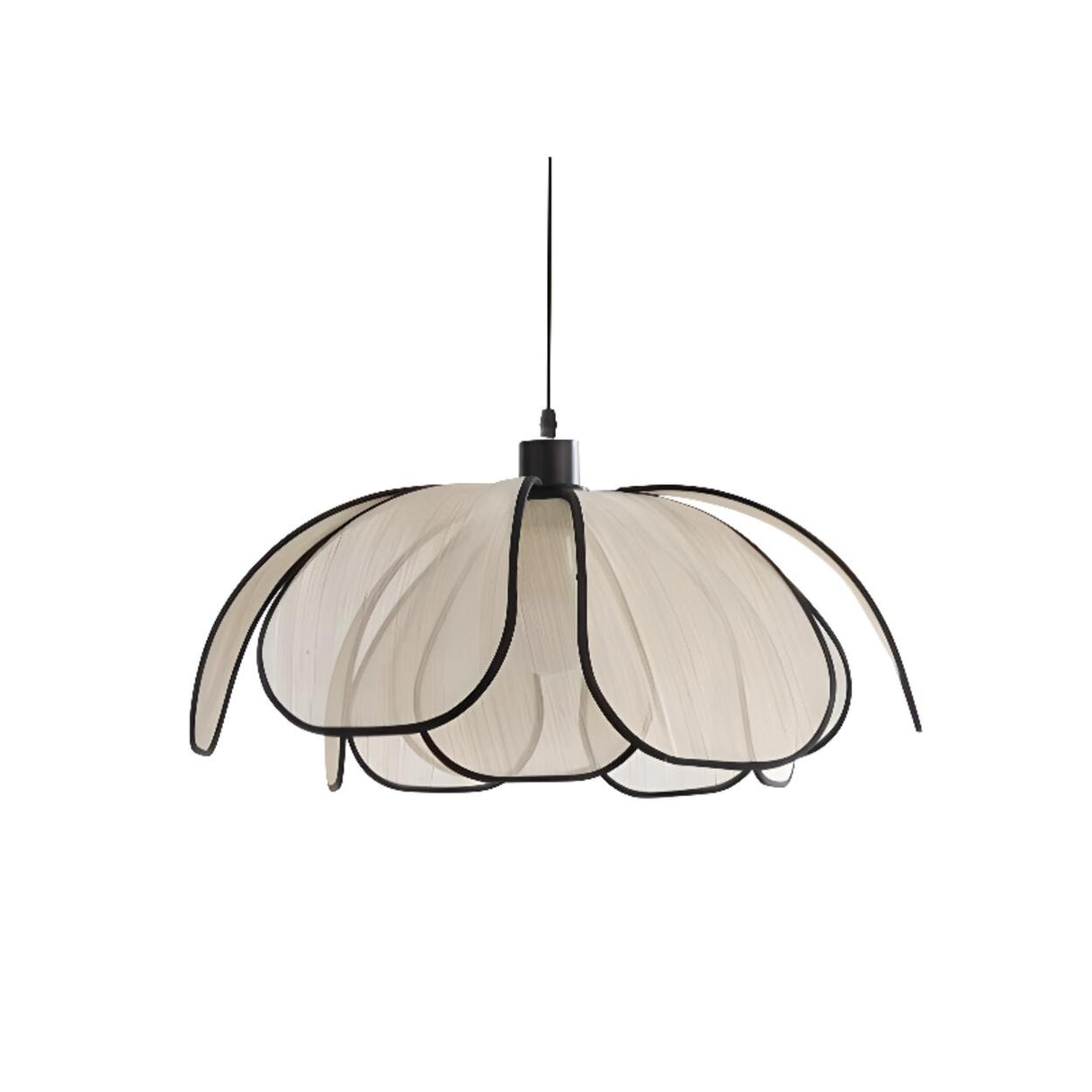 Modern Floral Petal Wooden Pendant Light Fixed Wiring Image - 8