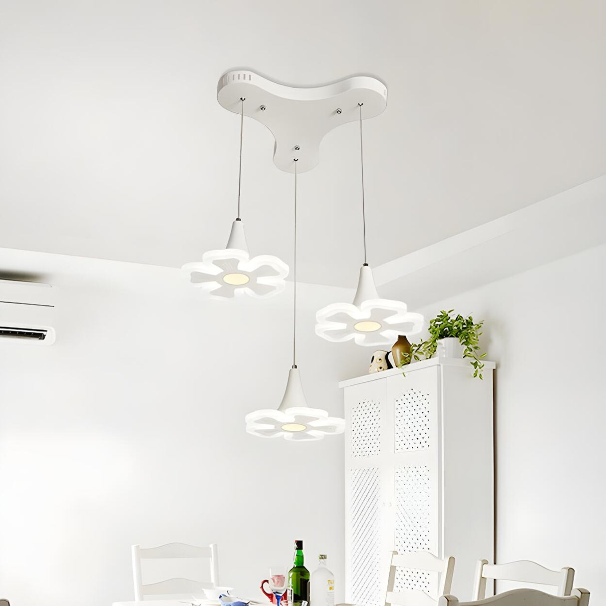 Modern Flower Acrylic LED Dining Room Pendant Light Image - 3