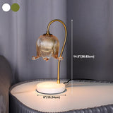 Modern Flower Glass Curved Metal Arm Candle Table Image - 22