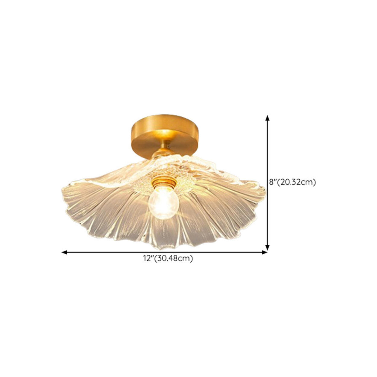 Modern Flower Glass Semi-Flush Mount Light 1 Light 